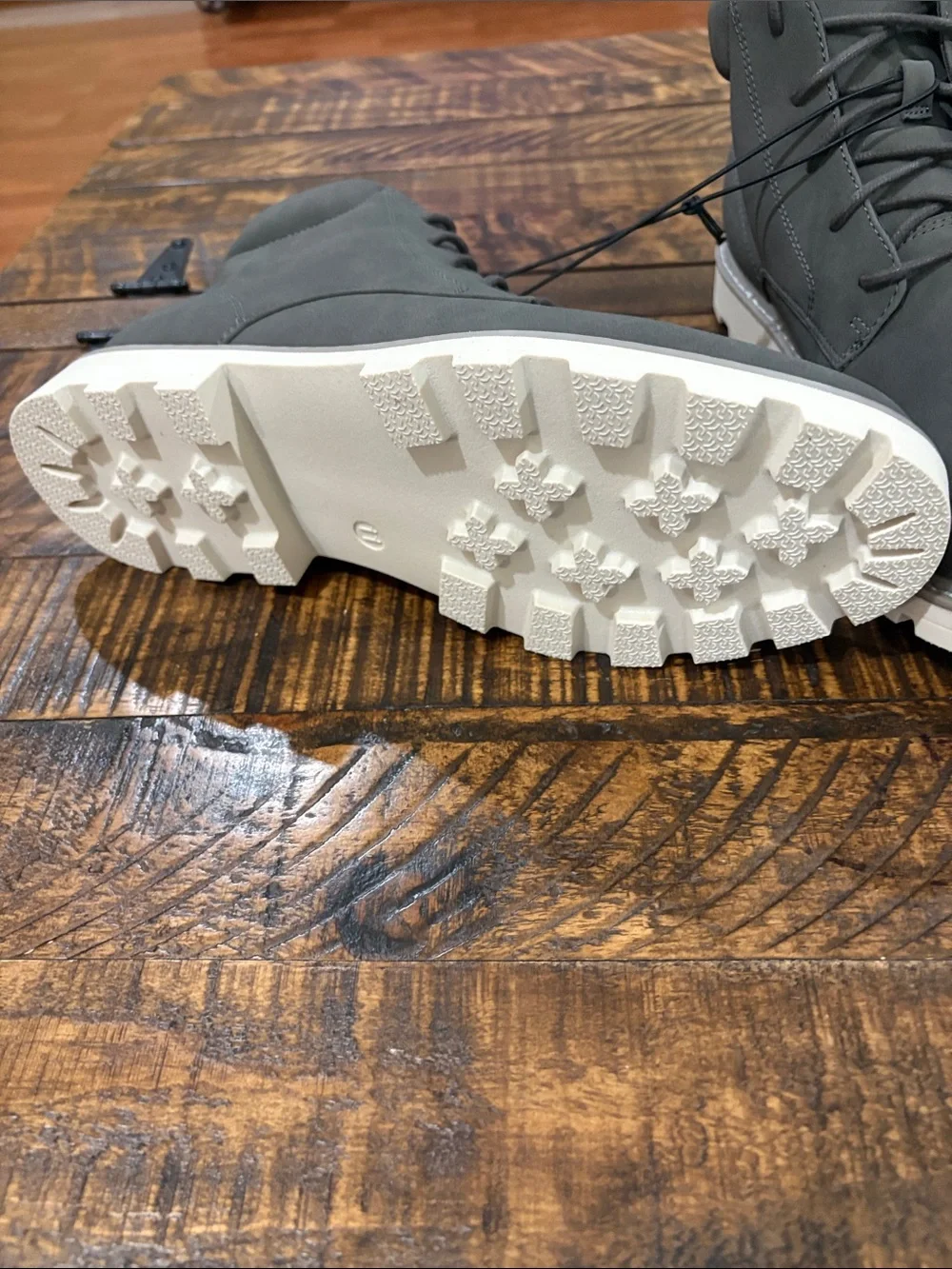 Gray Lace-Up Boots
